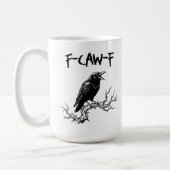 Funny F-Caw-F Crow Raven Pun Koffiemok (Links)