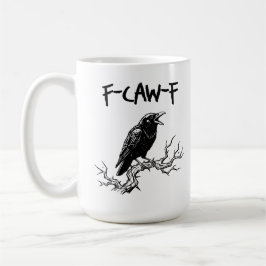 Funny F-Caw-F Crow Raven Pun Koffiemok