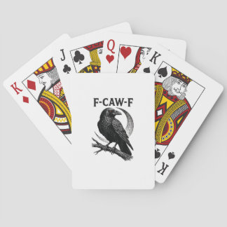 Funny F-Caw-F Crow Retro Graphic Pokerkaarten