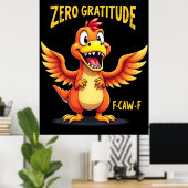 Funny F-CAW-F Dinosaur FCAWF Dinosaur Thanksgiving Poster (Thuiskantoor)