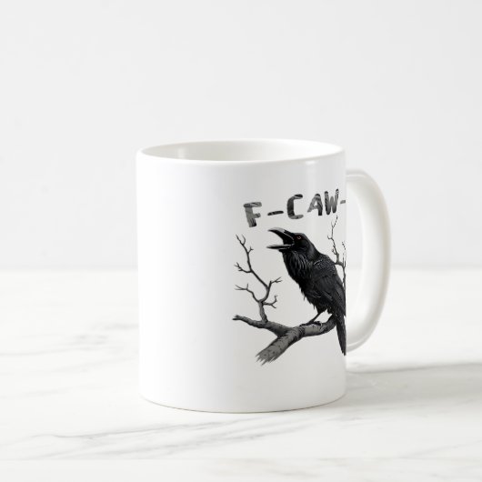 Funny F-Caw-F Gothic Crow Humor Essential Koffiemok (Voorkant rechts)