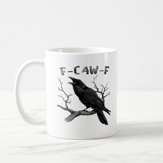 Funny F-Caw-F Gothic Crow Humor Essential Koffiemok (Links)