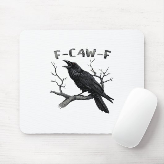 Funny F-Caw-F Gothic Crow Humor Essential Muismat (Met muis)