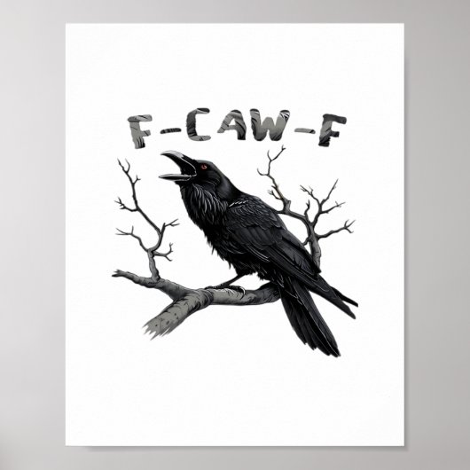 Funny F-Caw-F Gothic Crow Humor Essential Poster (Voorkant)
