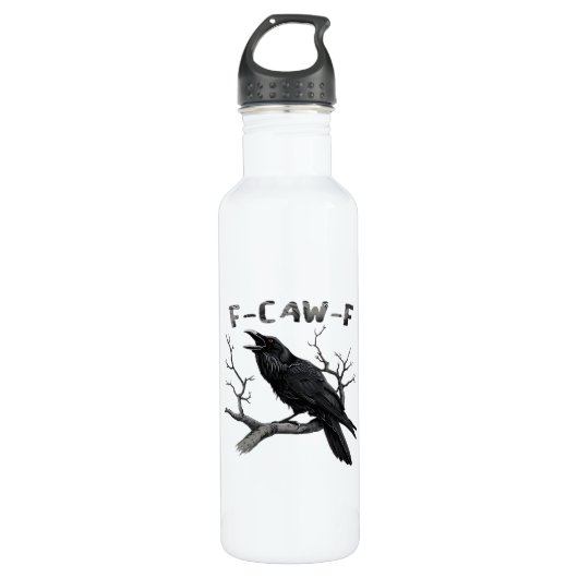 Funny F-Caw-F Gothic Crow Humor Essential Waterfles (Voorkant)