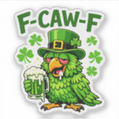 Funny F-CAW-F Irish Fox St. Patrick’s Day Sticker (Voorkant)