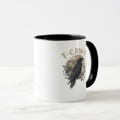 Funny F Caw F Raven Bird Saying Graphic Style Mok (Voorkant rechts)
