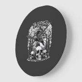 Funny F Caw F Raven Halloween Grote Klok (Hoek)