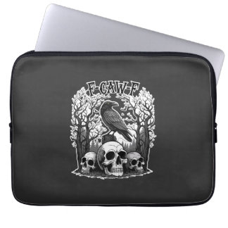 Funny F Caw F Raven Halloween Laptop Sleeve