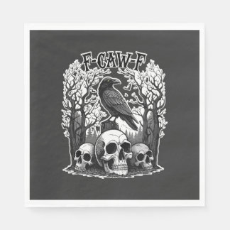Funny F Caw F Raven Halloween Servet