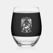 Funny F Caw F Raven Halloween Wijnglas Zonder Voet (Voorkant)