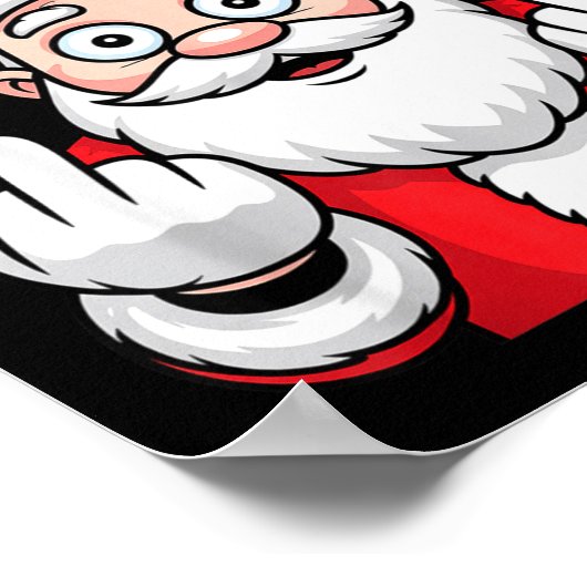 Funny F-caw-f Santa Middle Finger Sarcastic Xmas P Poster (Hoek)