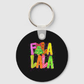 Funny Fa La La Coquette Bow Checkered Christmas Tr Sleutelhanger (Voorkant)