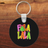 Funny Fa La La Coquette Bow Checkered Christmas Tr Sleutelhanger (Voorkant)