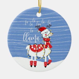 Funny fa la la la la la la llama kerstmop vriend keramisch ornament