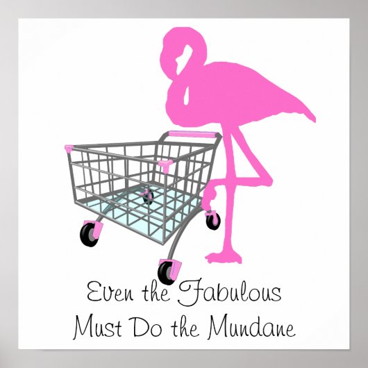 Funny Fabulous Flamingo Quote Poster (Voorkant)