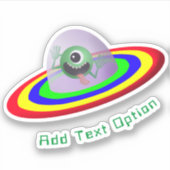 Funny Face Alien Spaceship Sticker (Voorkant)