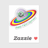 Funny Face Alien Spaceship Sticker (Vel)