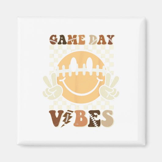 Funny Face American Football Game Dag Vibes Sport Magneet (Voorkant)