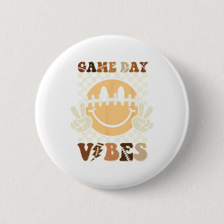 Funny Face American Football Game Dag Vibes Sport Ronde Button 5,7 Cm