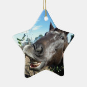 Funny Face brown paard Keramisch Ornament (Rechts)