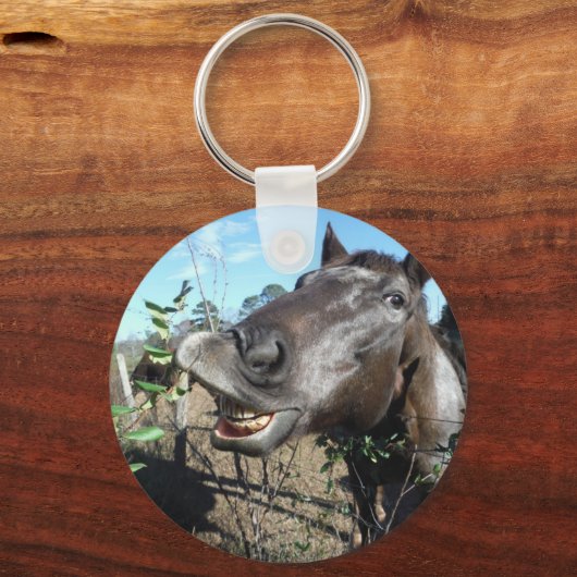 Funny Face brown paard Sleutelhanger (Voorkant)