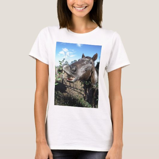 Funny Face brown paard T-shirt (Voorkant)
