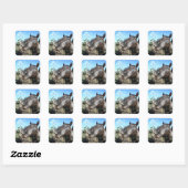 Funny Face brown paard Vierkante Sticker (Vel)
