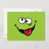 Funny face cartoon blue background briefkaart (Voorkant / Achterkant)