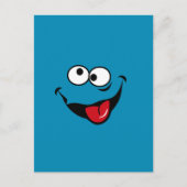 Funny face cartoon blue background briefkaart (Voorkant)