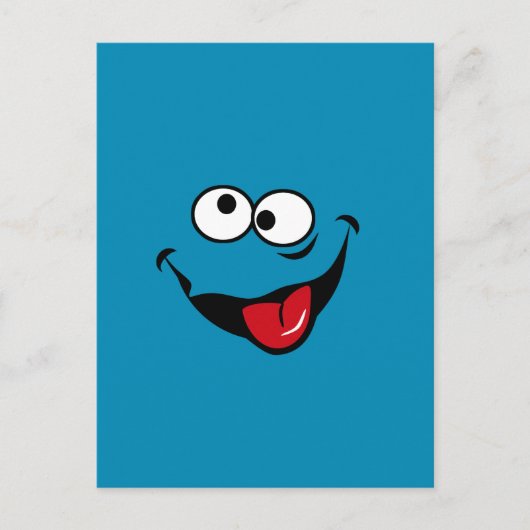 Funny face cartoon blue background briefkaart (Voorkant)