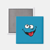 Funny face cartoon blue background magneet (Voorkant / Achterkant)