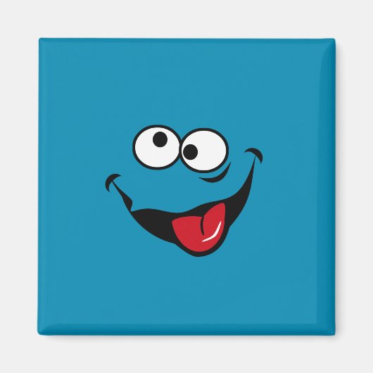 Funny face cartoon blue background magneet (Voorkant)