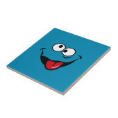 Funny face cartoon blue background tegeltje (Zijkant)
