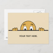 Funny Face Cartoon Custom Text Briefkaart (Voorkant / Achterkant)