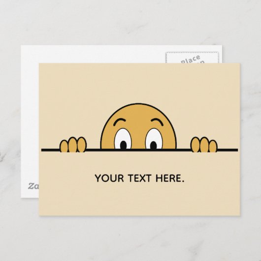 Funny Face Cartoon Custom Text Briefkaart (Voorkant / Achterkant)