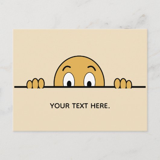 Funny Face Cartoon Custom Text Briefkaart (Voorkant)