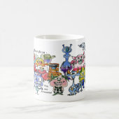 Funny Face Cartoon Monsters Koffiemok (Center)