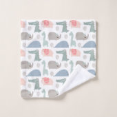 Funny Face Cute Doodle Animal Patroon Bad Handdoek (Wasdoekje)