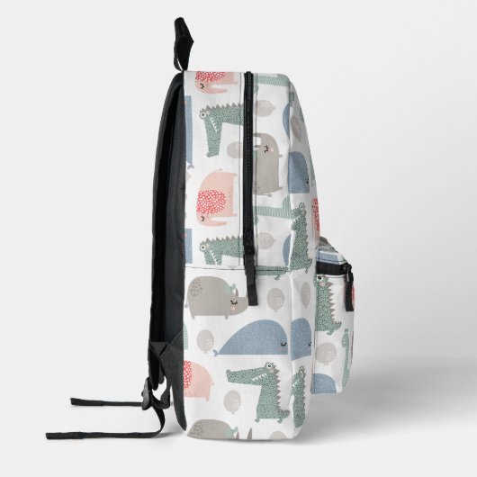 Funny Face Cute Doodle Animal Patroon Bedrukte Rugzak (Links)