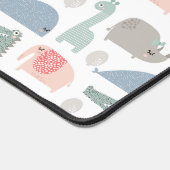 Funny Face Cute Doodle Animal Patroon Bureaumat (Hoek)