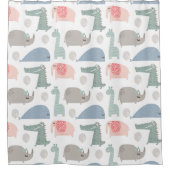 Funny Face Cute Doodle Animal Patroon Douchegordijn (Voorkant)