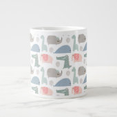 Funny Face Cute Doodle Animal Patroon Grote Koffiekop (Voorkant)