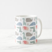 Funny Face Cute Doodle Animal Patroon Koffiemok (Voorkant rechts)