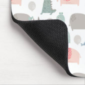 Funny Face Cute Doodle Animal Patroon Muismat (Hoek)