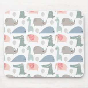 Funny Face Cute Doodle Animal Patroon Muismat