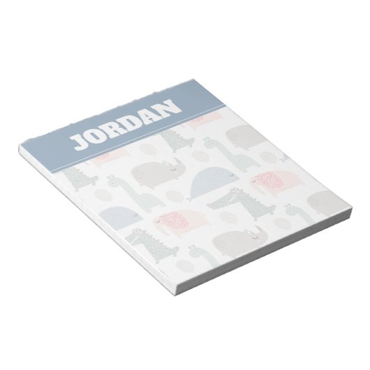 Funny Face Cute Doodle Animal Patroon Notitieblok (Schuin)