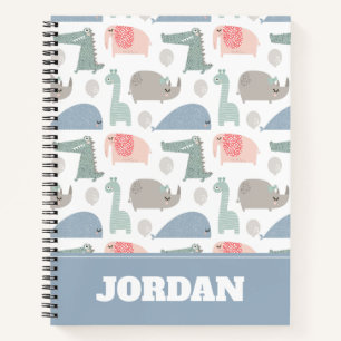 Funny Face Cute Doodle Animal Patroon Notitieboek