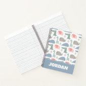 Funny Face Cute Doodle Animal Patroon Notitieboek (Binnen)