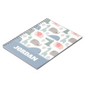 Funny Face Cute Doodle Animal Patroon Notitieboek (Linkerzijde)